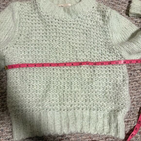 Aritzia Wilfred  Le Fou Shimmy Sweater Ginger Mint Alpaca Wool Blend- Size Small - Picture 9 of 11